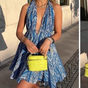 Vintage Halter Backless Short Dress